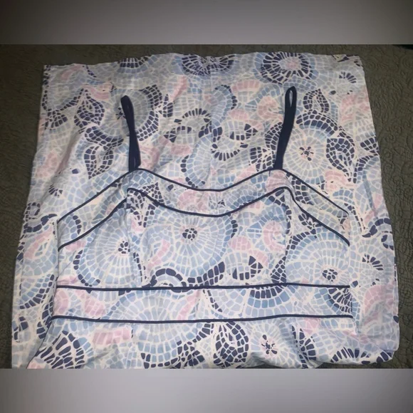 Vineyard Vines Blue and Pink Mosaic Midi Dress size 8 M-L great vacation dress - Picture 5 of 7